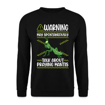 Gottesanbeterin Mantis Fangschrecke - Unisex Pullover - Schwarz - Vorne - Alina (178cm) & Michal (187cm)