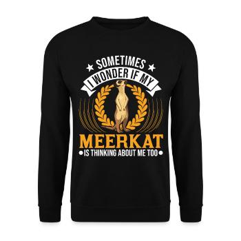 Erdmännchen Surikat Meerkat - Unisex Pullover - Schwarz - Vorne - Alina (178cm) & Michal (187cm)
