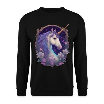 Licorne gothique Poney Magique Cheval Enchanteur - Sweat-shirt Unisexe - noir - Devant - Alina (178cm) & Michal (187cm)
