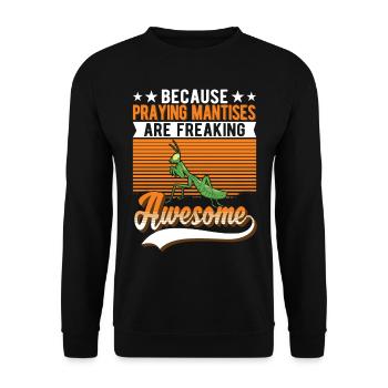 Gottesanbeterin Fangschrecke Mantis - Unisex Pullover - Schwarz - Vorne - Alina (178cm) & Michal (187cm)