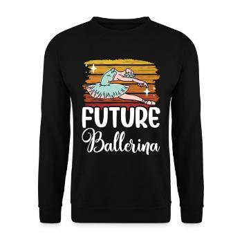 Zukünftige Ballerina Hobby Ballett Balletttänzer - Unisex Pullover - Schwarz - Vorne - Alina (178cm) & Michal (187cm)