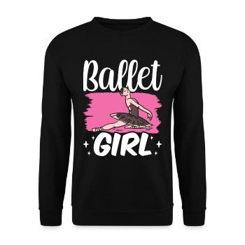 Ballettmädchen Ballerina Ballett Balletttänzer - Unisex Pullover - Schwarz - Vorne - Alina (178cm) & Michal (187cm)