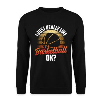 J’aime beaucoup le basket, les joueurs de basket - Sweat-shirt Unisexe - noir - Devant - Alina (178cm) & Michal (187cm)