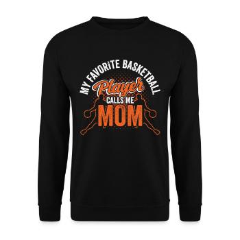 Mein Lieblings Basketballspieler Nennt Mich Mama - Unisex Pullover - Schwarz - Vorne - Alina (178cm) & Michal (187cm)