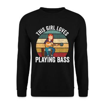 Cette fille adore jouer du bassiste - Sweat-shirt Unisexe - noir - Devant - Alina (178cm) & Michal (187cm)