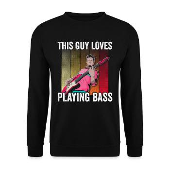 Dieser Typ Liebt Es Bass Zu Spielen Musiker - Unisex Pullover - Schwarz - Vorne - Alina (178cm) & Michal (187cm)