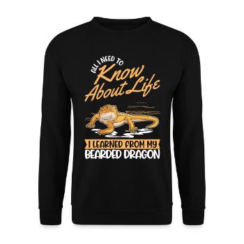 Bartagame Dragon barbu - Sweat-shirt Unisexe - noir - Devant - Alina (178cm) & Michal (187cm)