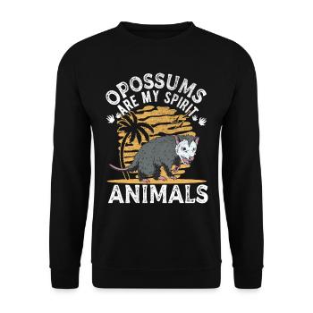 Opossum Spirit Animal Possum Marsupial - Sweat-shirt Unisexe - noir - Devant - Alina (178cm) & Michal (187cm)
