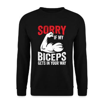 Sorry if my biceps get in your way - Unisex Sweatshirt - black - Front - Alina (178cm) & Michal (187cm)