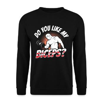 Magst Du Meinen Bizeps Curls Muskeln Sprüche - Unisex Pullover - Schwarz - Vorne - Alina (178cm) & Michal (187cm)