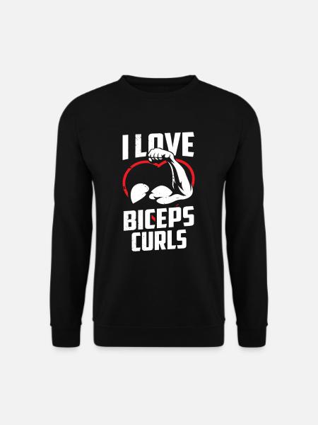 Ich Liebe Bizepscurls Bizeps Muskeln Sprüche - Unisex Pullover - Schwarz