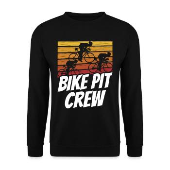 Fahrrad Boxencrew Radrennen Radrennfahrer - Unisex Pullover - Schwarz - Vorne - Alina (178cm) & Michal (187cm)