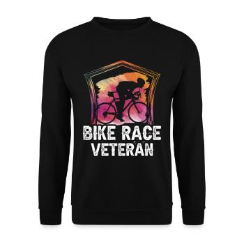 Cycling Race Veteran Cyclist Race Bicycle - Unisex Sweatshirt - black - Front - Alina (178cm) & Michal (187cm)