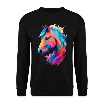 Equestrian Horse Design Artful Illustration - Unisex Sweatshirt - black - Front - Alina (178cm) & Michal (187cm)