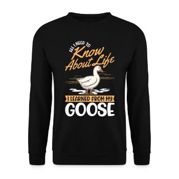 Geese Gift Goose Lovers Goose Breeders - Unisex Sweatshirt - black - Front - Alina (178cm) & Michal (187cm)