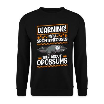 Avertissement Opossum Possum Marsupial - Sweat-shirt Unisexe - noir - Devant - Alina (178cm) & Michal (187cm)