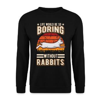 Lapin Cadeau Lapin Lapin Lapin - Sweat-shirt Unisexe - noir - Devant - Alina (178cm) & Michal (187cm)