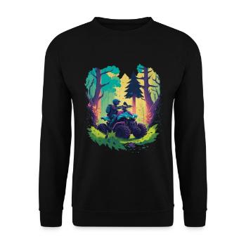 Quad Motorsport Offroad Biker Adventure Bike - Unisex Sweatshirt - black - Front - Alina (178cm) & Michal (187cm)