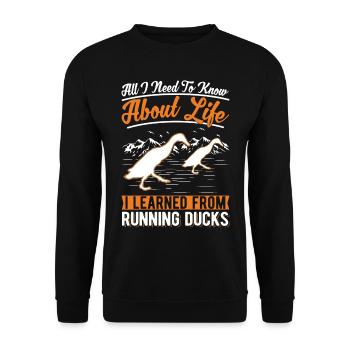 Canard indien Canard en bouteille - Sweat-shirt Unisexe - noir - Devant - Alina (178cm) & Michal (187cm)