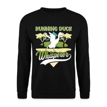 Running Duck Whisperer Running Duck - Sweat-shirt Unisexe - noir - Devant - Alina (178cm) & Michal (187cm)