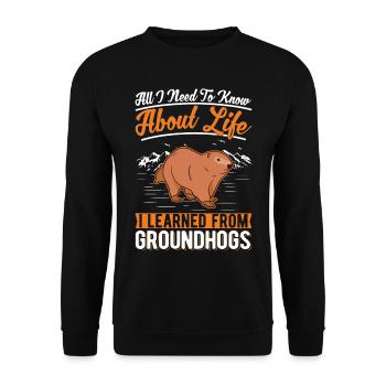 Murmeltier Groundhog Waldmurmeltier - Unisex Pullover - Schwarz - Vorne - Alina (178cm) & Michal (187cm)