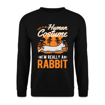 Rabbit Costume Bunny Rabbit Rabbit - Unisex Sweatshirt - black - Front - Alina (178cm) & Michal (187cm)