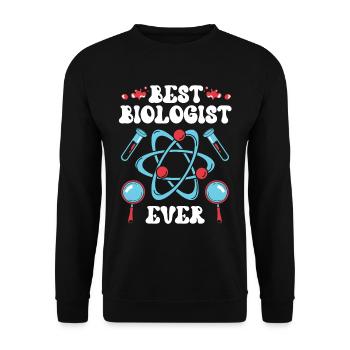 Bester Biologe Aller Zeiten Biologin Biologie - Unisex Pullover - Schwarz - Vorne - Alina (178cm) & Michal (187cm)