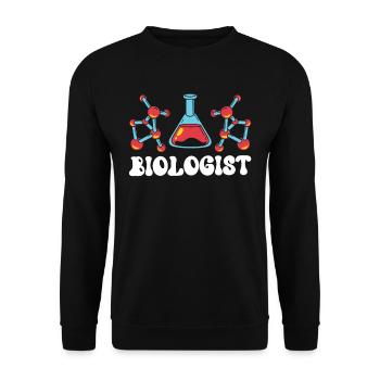 Biologe Biologielehrer Biologin Biologie Beruf - Unisex Pullover - Schwarz - Vorne - Alina (178cm) & Michal (187cm)