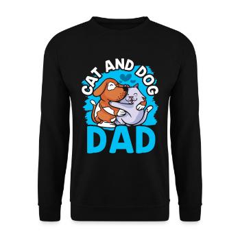 Cat and Dog Daddy Cats Lovers Dogs - Unisex Sweatshirt - black - Front - Alina (178cm) & Michal (187cm)