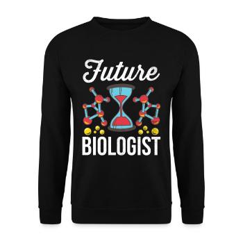 Zukünftiger Biologe Biologin Biologie Beruf - Unisex Pullover - Schwarz - Vorne - Alina (178cm) & Michal (187cm)