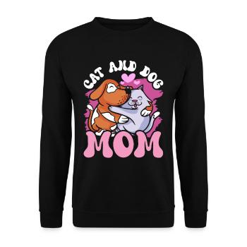Cat and Dog Mom Dogs Lovers Cats - Unisex Sweatshirt - black - Front - Alina (178cm) & Michal (187cm)