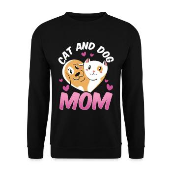 Cat And Dog Mom Cats Dog Lover - Unisex Sweatshirt - black - Front - Alina (178cm) & Michal (187cm)