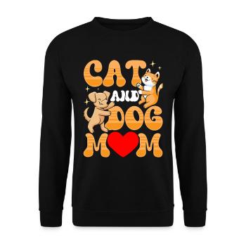 Cat and Dog Mom Dogs Cat Lover - Unisex Sweatshirt - black - Front - Alina (178cm) & Michal (187cm)