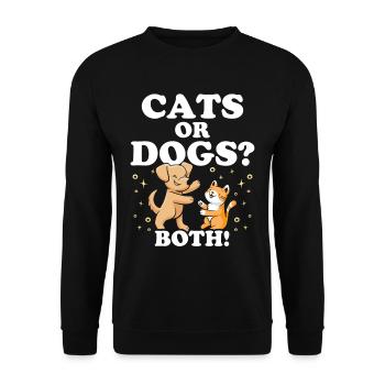 Cats or Dogs Both Lovers Dog Cat - Unisex Sweatshirt - black - Front - Alina (178cm) & Michal (187cm)
