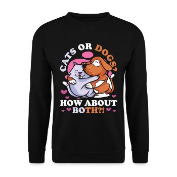 Cats or dogs, how about both cats - Unisex Sweatshirt - black - Front - Alina (178cm) & Michal (187cm)