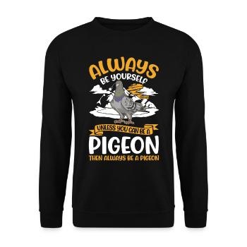 Pigeon Gift Pigeon Fancier Carrier Pigeon - Unisex Sweatshirt - black - Front - Alina (178cm) & Michal (187cm)