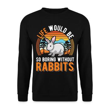 Lapin Cadeau Lapin Lapin Lapin - Sweat-shirt Unisexe - noir - Devant - Alina (178cm) & Michal (187cm)