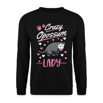 Opossum fou Femme Marsupial de l’opossum - Sweat-shirt Unisexe - noir - Devant - Alina (178cm) & Michal (187cm)