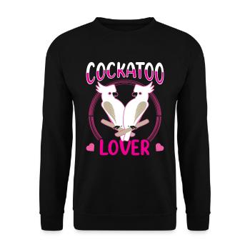 Kakadu Liebhaber Kakadus Tier Vogel - Unisex Pullover - Schwarz - Vorne - Alina (178cm) & Michal (187cm)