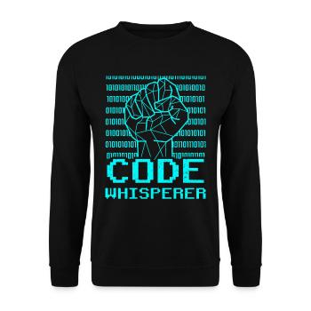 Code Whisperer Coding Coder Programmer - Unisex Sweatshirt - black - Front - Alina (178cm) & Michal (187cm)