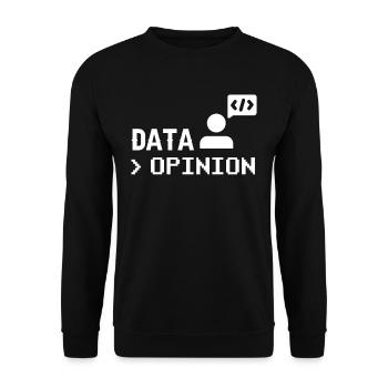 Data > Opinion Programmer Coder Coding Code - Unisex Sweatshirt - black - Front - Alina (178cm) & Michal (187cm)