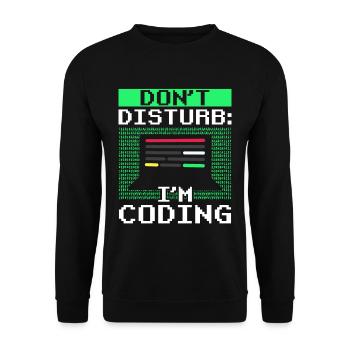 Don't bother: I program Coding Coder - Unisex Sweatshirt - black - Front - Alina (178cm) & Michal (187cm)