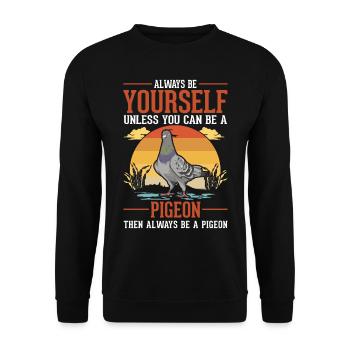 Pigeon Gift Pigeon Fancier Carrier Pigeon - Unisex Sweatshirt - black - Front - Alina (178cm) & Michal (187cm)