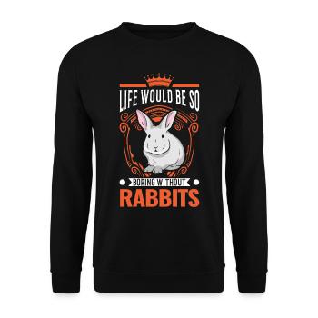 Lapin Cadeau Lapin Lapin Lapin - Sweat-shirt Unisexe - noir - Devant - Alina (178cm) & Michal (187cm)