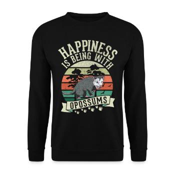 Opossum Lucky Marsupial Possum - Sweat-shirt Unisexe - noir - Devant - Alina (178cm) & Michal (187cm)