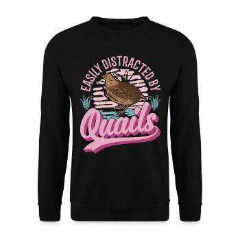 Caille cadeau éleveur de cailles - Sweat-shirt Unisexe - noir - Devant - Alina (178cm) & Michal (187cm)