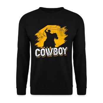 Cowboy Cowboys Sayings Cute Texas - Unisex Sweatshirt - black - Front - Alina (178cm) & Michal (187cm)