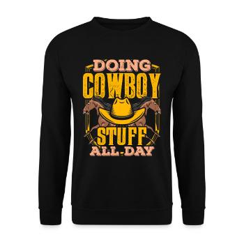 Les trucs de cow-boy toute la journée rendent les cow-boys mignons - Sweat-shirt Unisexe - noir - Devant - Alina (178cm) & Michal (187cm)