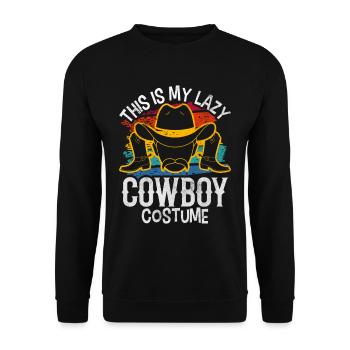 Das Ist Mein Fauler Cowboy Kostüm Süß Cowboys - Unisex Pullover - Schwarz - Vorne - Alina (178cm) & Michal (187cm)