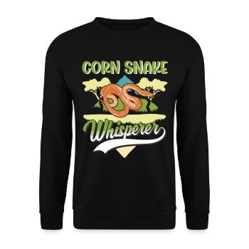 Kornnatter Flüsterer Corn Snake Whisperer - Unisex Sweatshirt - black - Front - Alina (178cm) & Michal (187cm)
